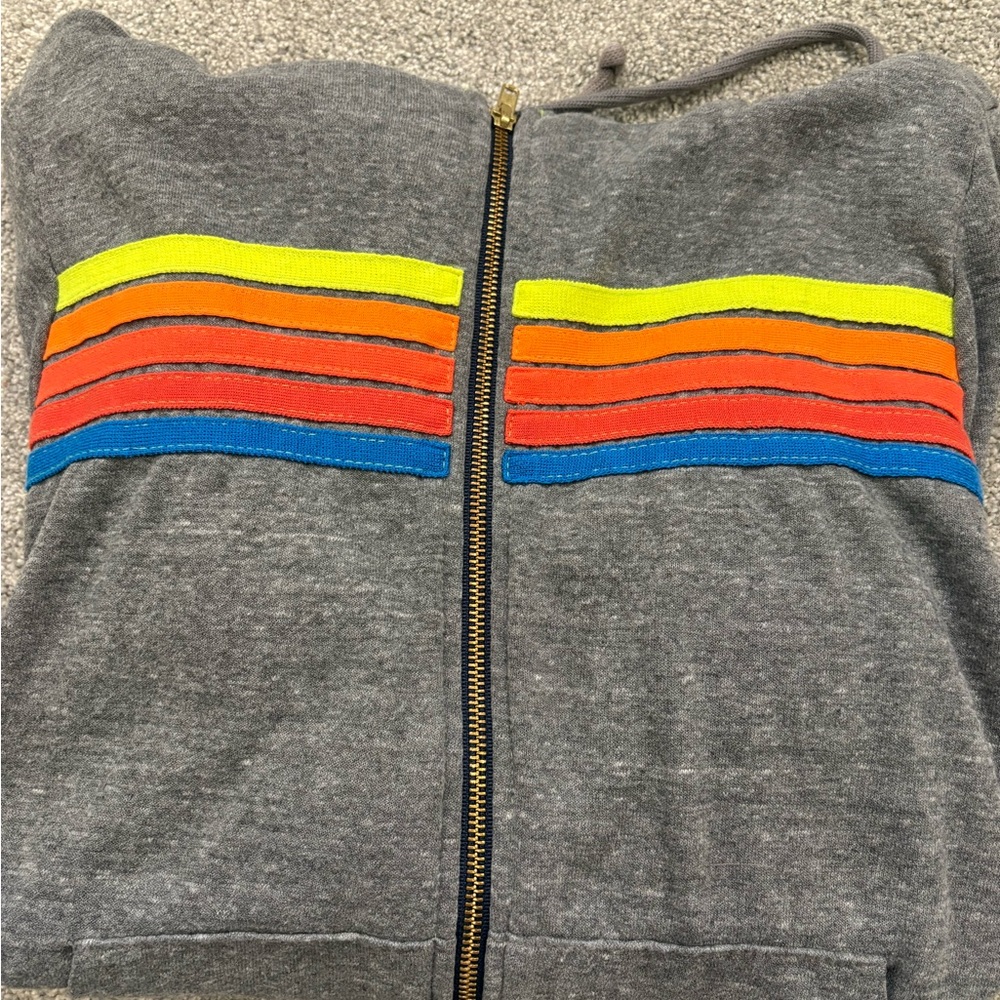 Aviator Nation Chevron Hoodie with Neon Stripes - Picture 4 of 4